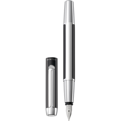 Pelikan Stylo plume"Pura 40",noir/argent, largeur de plume:F