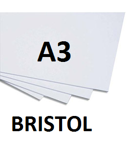 Pqt de 250 flles cartons bristol A3 BLANC 240gm2