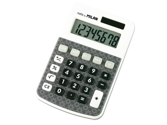 Calculatrice Milan 8 chiffres grise