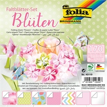 Pqt de 120 flles Origami  Fleurs 75x75mm