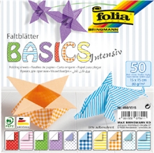 Pqt de 50 flles Origami "Basic Intensiv", 150 x 150 mm