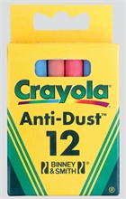 Bte de 12 craies Crayola anti-dust