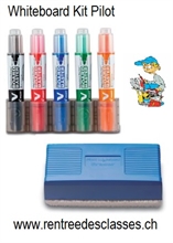 Kit Whiteboard Boardmarkers Pilot V-Board Begreen Pointe Conique Moyenne