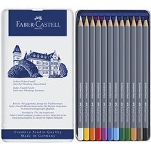 Etui métal de 12 crayons Faber-Castell aquarellables GOLDFABER