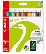 STABILO Crayon de couleur GREENcolors, étui carton de 24