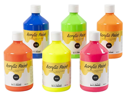 Set de  6 flacons de 500ml Acryl A-Color Néon