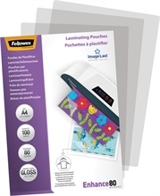 Bte de 100 poches de laminages Fellowes 80 microns