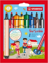 STABILO Feutre Trio Scribbi, étui en carton de 8