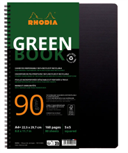 Carnet A4 RHODIA Greenbook  119912C quad. 90g 160 f.