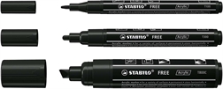 STABILO Marqueur acrylique FREE, set de 3, noir