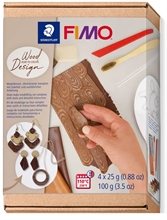 FIMO SOFT Kit de pâte à modeler Wood Design, à cuire au four