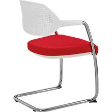 Fauteuil STAR ass. tissu DOS PVC BLANC