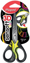 Maped Ciseaux Sensoft 3D Fluo, rond, longueur: 135 mm