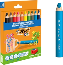 Etui de 10 Crayons de couleur BIC Kids multi-surfaces