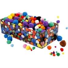 Big SchoolPack Sac de Pompons - 400 pièces - Glitter (scintillants)