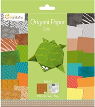 Pqt de 60 flles Origami Paper "Zoo"