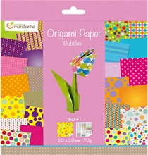 Pqt de 60 flles Origami Paper "Bubbles"