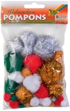 Pompons, 30 pièces, couleurs de Noel