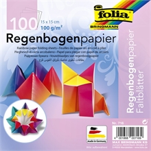 Pqt de 100 flles Origami "Arc-en-ciel", 150 x 150 mm