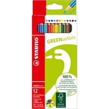 STABILO Crayon de couleur GREENcolors, étui carton de 12