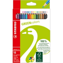 STABILO Crayon de couleur GREENcolors, étui carton de 18