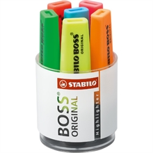 STABILO Surligneur BOSS ORIGINAL, boÎte ronde de 6