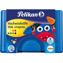 Pelikan Crayons de cire épais 666/8WL, rond, soluble dans l'