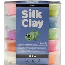 Silk Clay - Pâte à modeler - Assortiment de 10 pots à 40g.