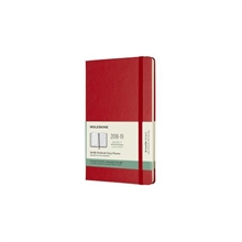 MOLESKINE Calendrier 17/18 L/A5 18M 854245 1W=1S+lignéS,HC,rouge éclar.