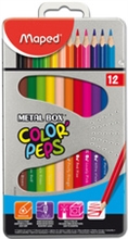 Maped Crayons de couleur COLOR'PEPS, triangulaire,étui métal