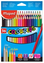 Maped Crayons de couleur COLOR'PEPS, triangulaire, étui 36