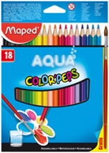 Maped crayon aquarellable COLOR'PEPS AQUA, étui carton de 18