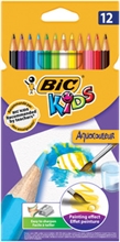 BIC KIDS Crayons de couleur aquarellables Aquacouleur, étui