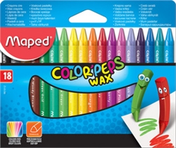 Maped Crayon de cire COLOR'PEPS WAX, étui en carton de 18