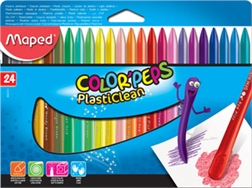 Maped Crayons de cire COLOR'PEPS PlastiClean, étui de 24