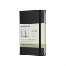 MOLESKINE Calendrier 2018 12M P/A6 853989 1W=2S,en travers,HC,noir