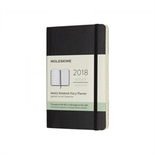 MOLESKINE Calendrier 2018 12M P/A6 854023 1W=1S+ligné,SC,noir