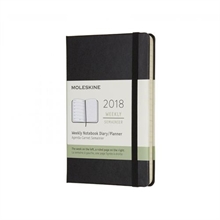 MOLESKINE Calendrier 2018 12M P/A6 854009 1W=1S+ligné,HC,noir