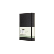 MOLESKINE Calendrier 2018 12M L/A5 894424 all1W=2S,en travers,HC,noir