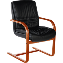 Fauteuil Visiteur JOHN WENGE CUIR FLEUR CORRIGEE PIGMENTEE