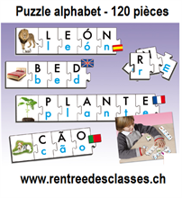 Puzzle alphabet - 120 pièces - Formation des mots