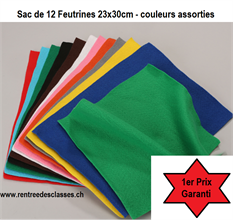 Pqt de 10 feutrines couleurs assorties