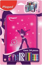 Maped Trousse d'écolier Girly, en polyestŠre, garnie