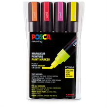 POSCA Marqueur à pigment PC-5M, étui de 4, couleurs fluo